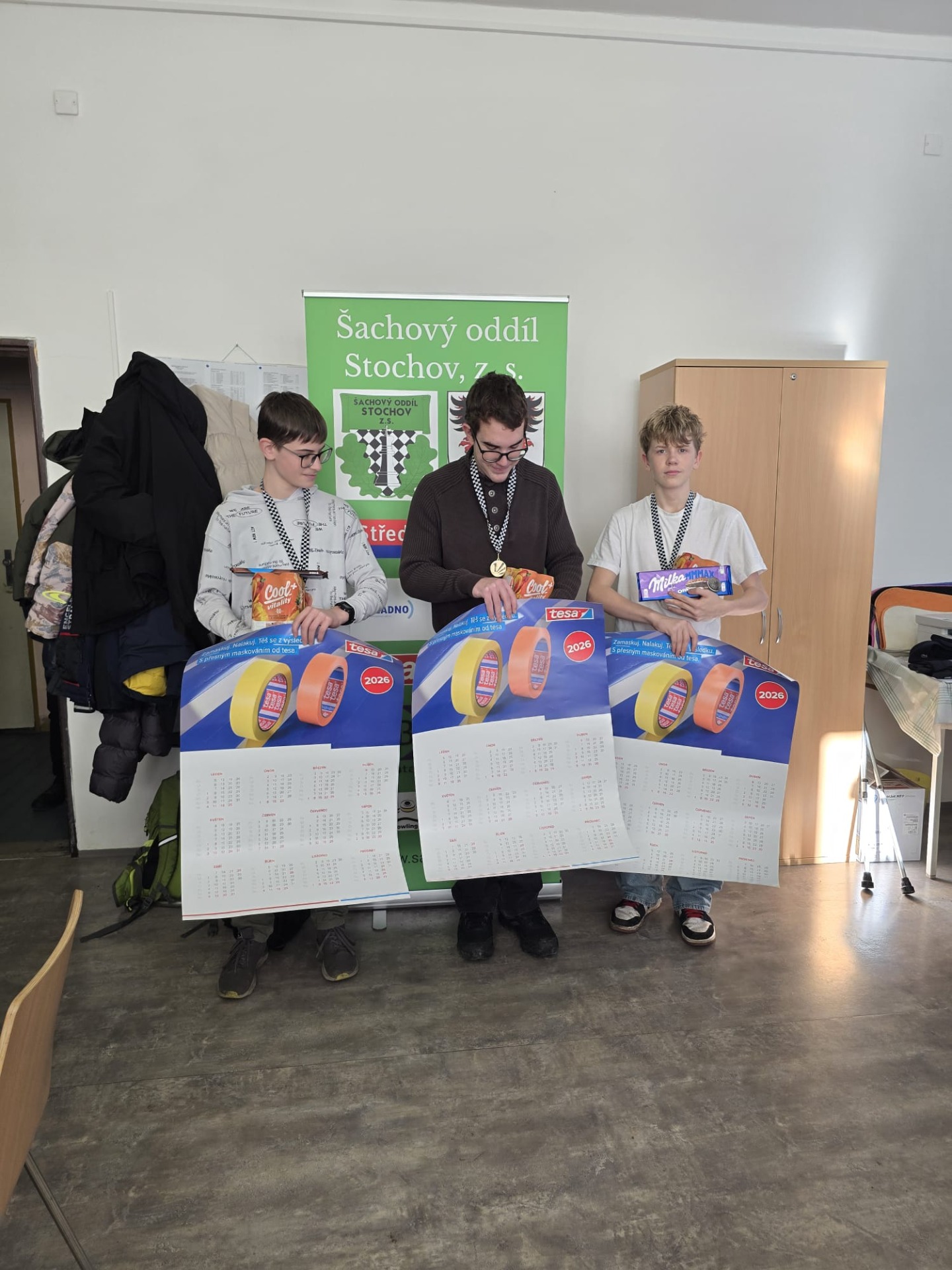 Tři nejlepší junioři: Lukáš Litavský (uprostřed), David Hanzlík (vpravo) a Antonín Ševčík (vlevo).