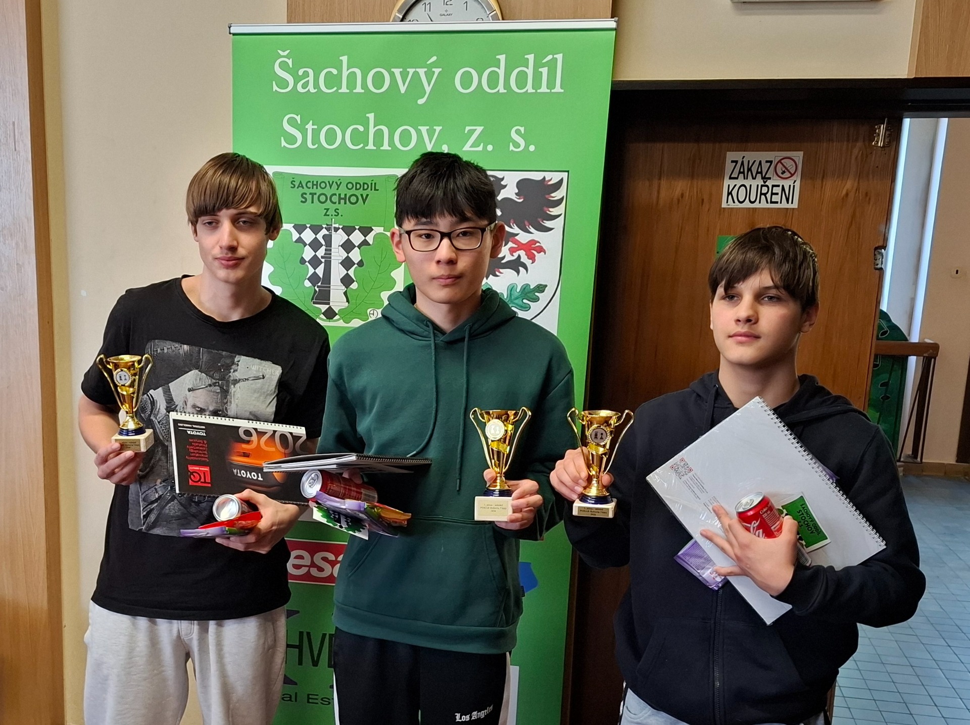 Nejlepší junioři Unurbayar Munkhbayar, Pavel Vaic a Radek Vaic.